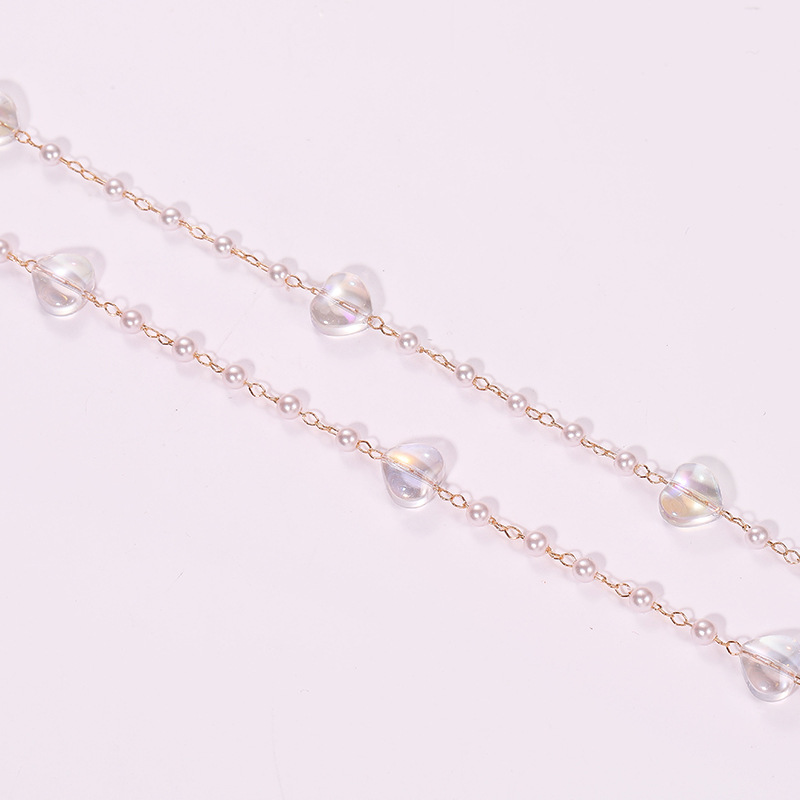 DIY Chain Symphony Mermaid Love Type Pearl Chain Copper Color Preserving Jewelry Handmade Doll Tassel Accessories