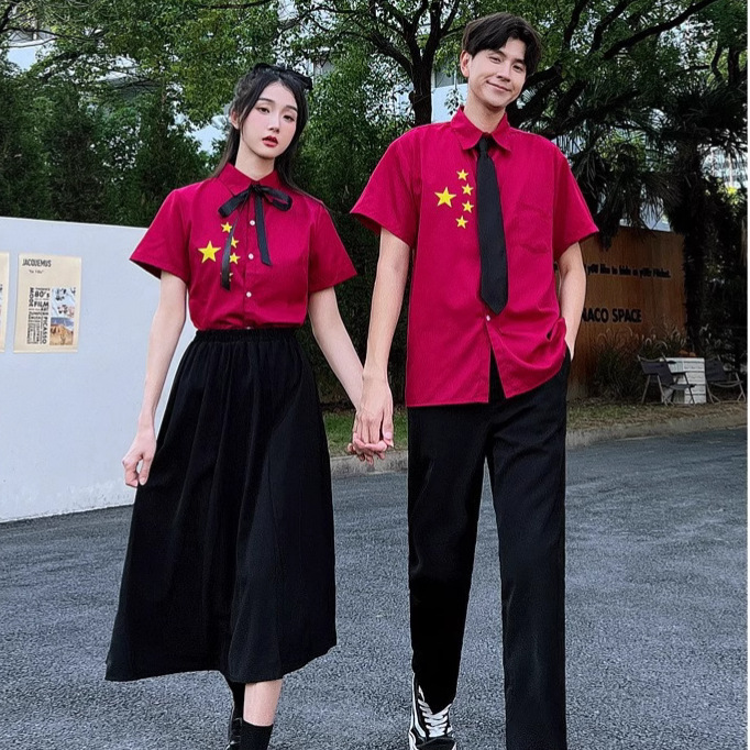 Graduation Class Uniforms, Chorus Performance Costumes, National Day Red Song Performance Costumes, Female Middle and High School Students' Poetry Recitation Competition