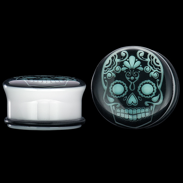 Acrylic luminous skull auricle 6-24mm