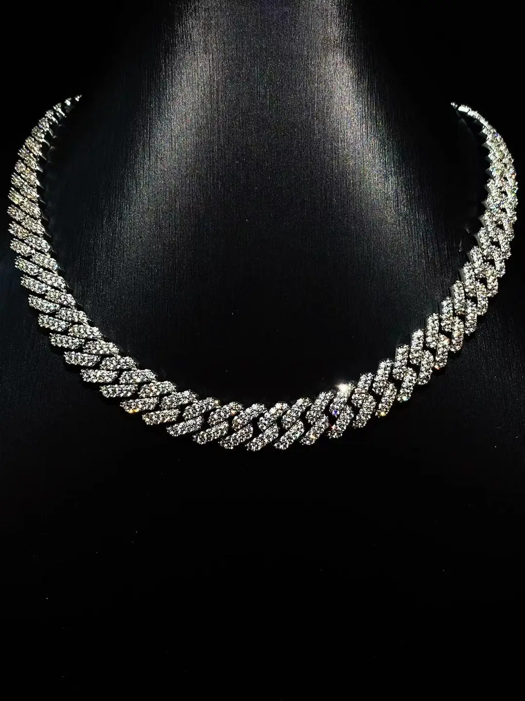 Mr.Blingggggg Europe and the United States hip-hop jewelry 12mm basic paragraph full of diamonds unisex diamond Cuban chain