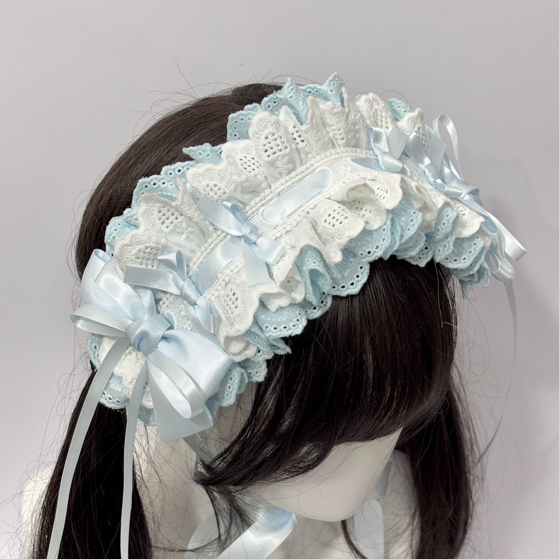 Sweet Girl Lolita Accessories Hairpin Lace Elegant Versatile Ribbon Bow Handmade Dress Headwear DIY