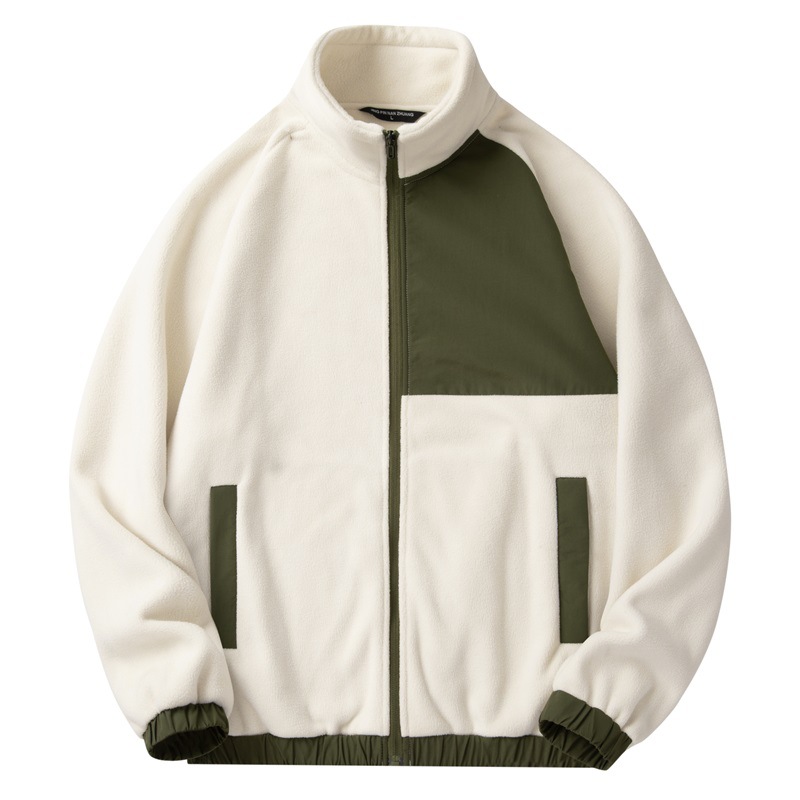 Autumn and winter New Polar fleece jacket men's fleece-lined thickened lambswool cardigan sweater outdoor fleece double-sided fleece jacket