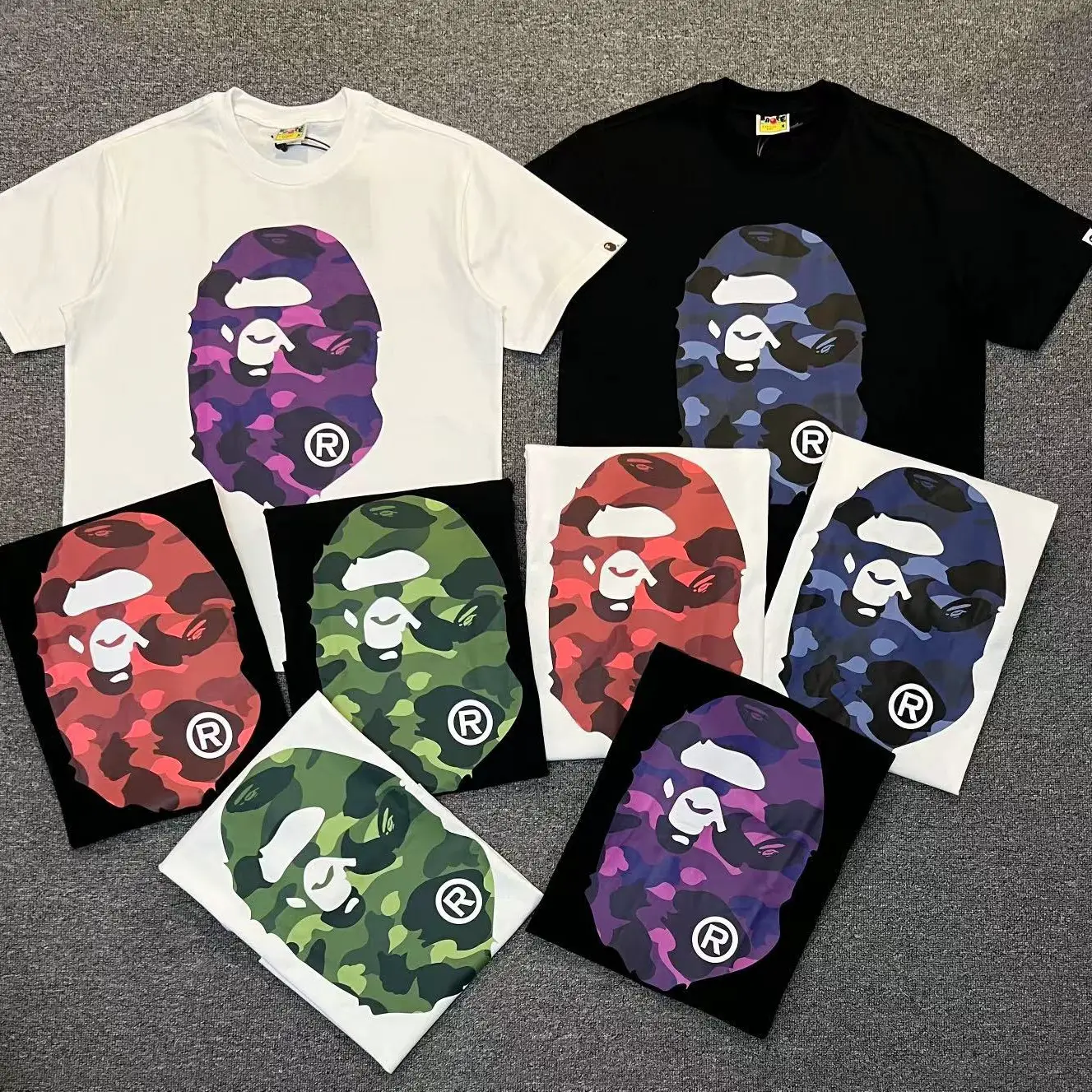Cross-Border Export Dropshipping Japanese Style Trendy Brand Couple Wear Summer Round Neck Pullover Short-Sleeved Youth Casual T-Shirt