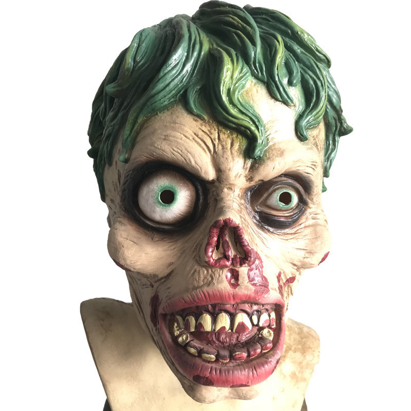 Halloween Horror Evil Clown Latex Mask Zombie Chamber Escape Haunted House Headgear NPC Game cos Dress Up