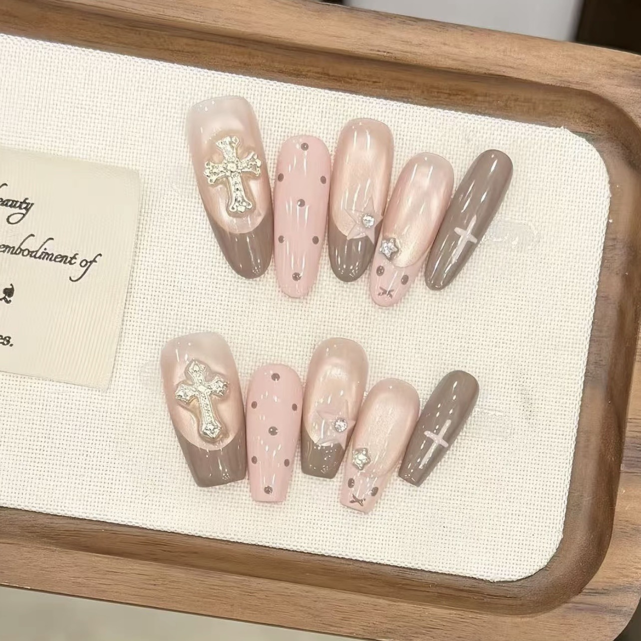 【Cross Miffy】Cute Miffy Rabbit Handmade Wearable Nail Art Hand-Painted Miffy Rabbit French Style Nail Stickers