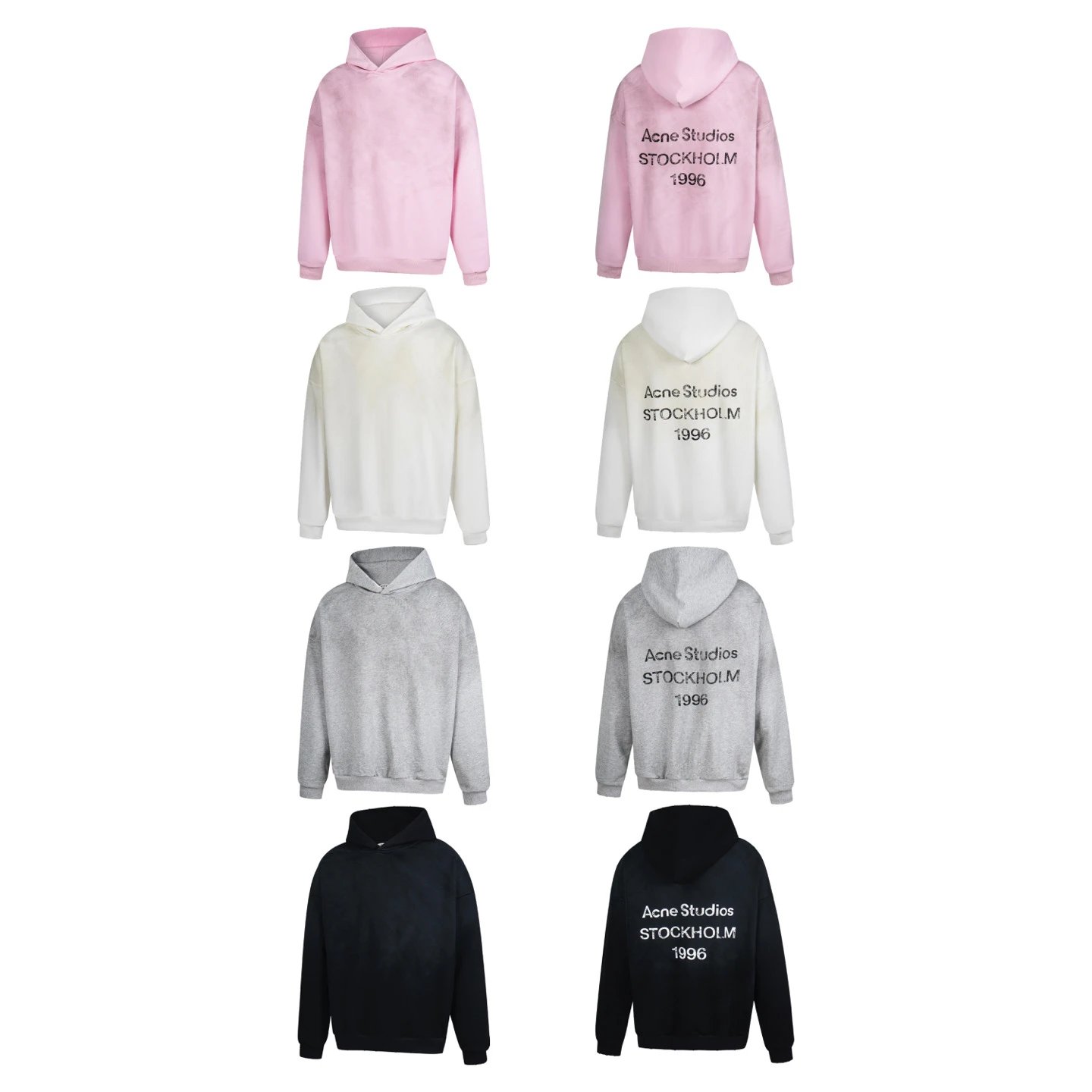 American fashion brand Ac simple style classic letter printing spray painting point-grinding process 420g terry loop hooded sweater width