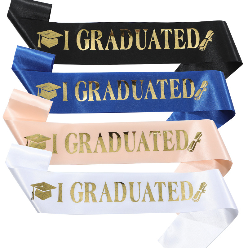 Cross-Border European and American Fashion Graduation Shoulder Straps Igraduated Etiquette Ribbon Graduation Party Dress Shoulder Strap Decoration