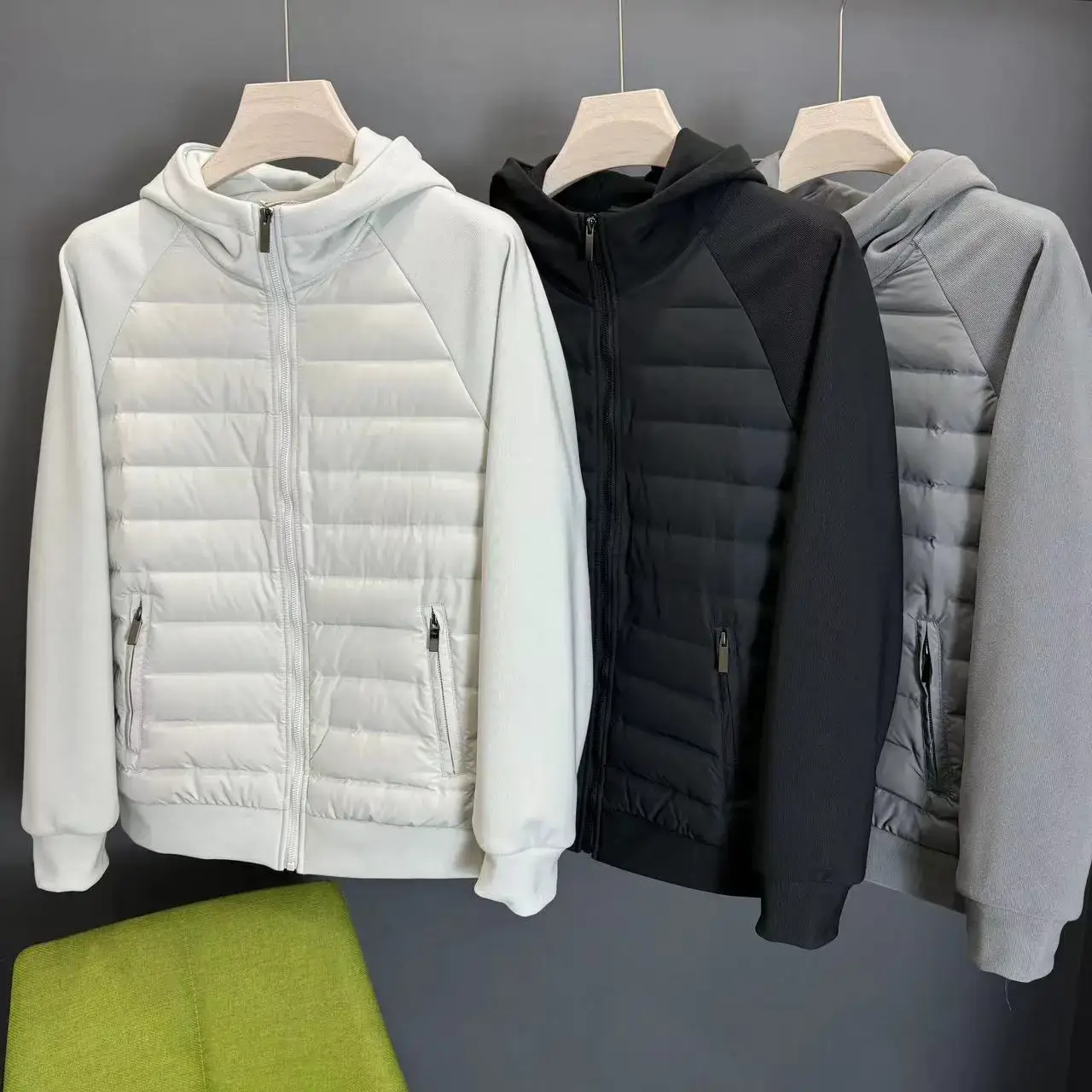 Di cabinet 3000 90 white duck down autumn and winter men's hooded down jacket stitching casual simple lightweight