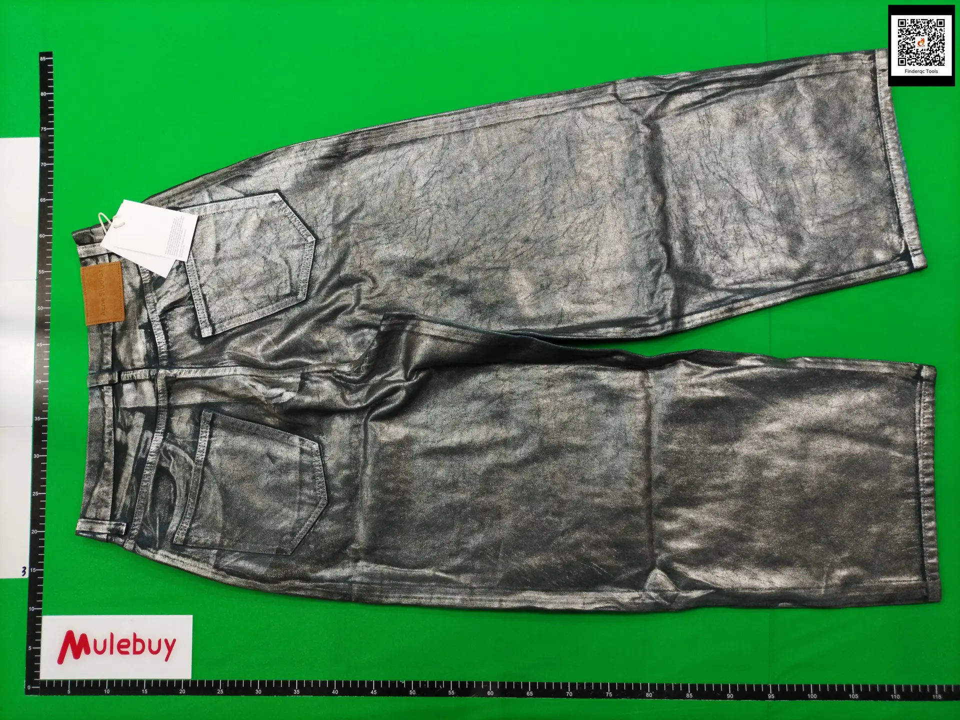 Ac Style 1981 Trendy Denim Chain Splash Mud Dyeing 3D Stereo Print pants Water Ripple Popular Trendy Pants