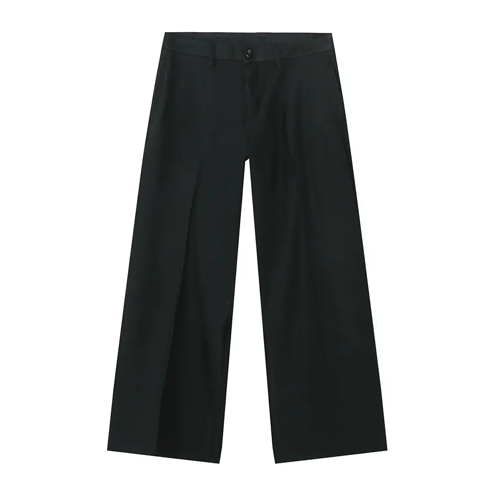 MTLCLOTHES Men's | New Korean Minimalist Deconstruction Inverted Design Sense Solid Color Straight Loose Casual Pants
