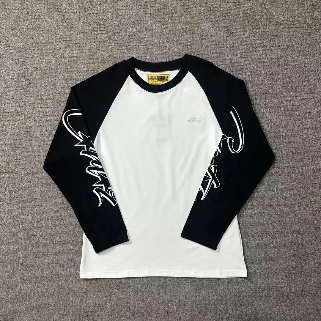 Niche Trendy Brand Alcatraz Classic Long-Sleeved T-Shirt Loose Casual Round Neck Couple Five-Star Waffle Long-Sleeved Men
