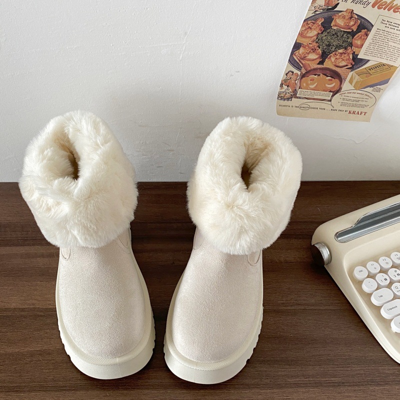 Perfectly Designed Thick-Soled Height-Increasing Snow Boots for Women, with Added Fleece and Thickening, 2026 Winter New Style, Dual-Wear Mid-Calf Cotton Boots for Northeast