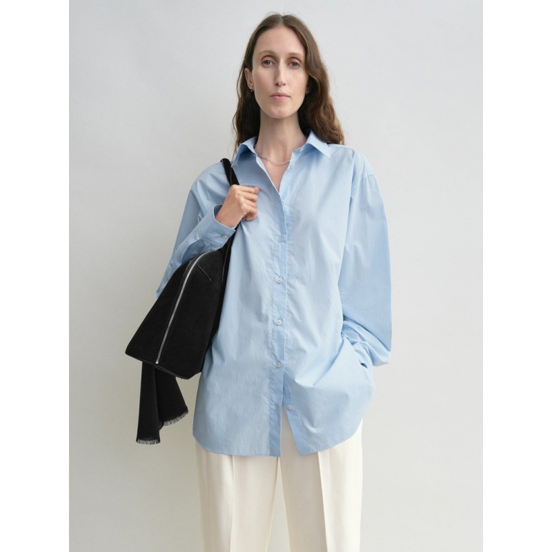 Longmei Loose Pure Cotton Brushed Shirt for Women 2026 Spring/Summer New Nordic Tot Style Simple Commuter Long-Sleeve Top
