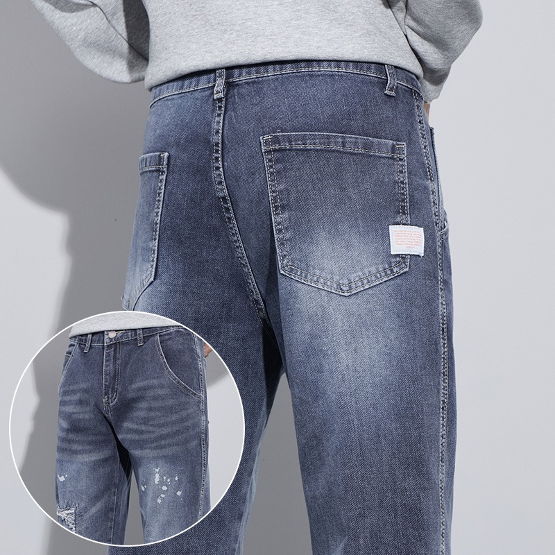 Men's Jeans 2024 Autumn New Style Harem Loose Fit Men's Stretch Long Pants