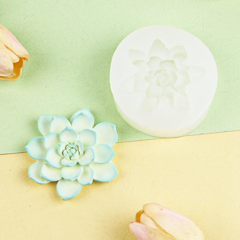 Succulent flower silicone mold fondant mousse cake mold car aromatherapy candle decorative resin plaster silicone mold