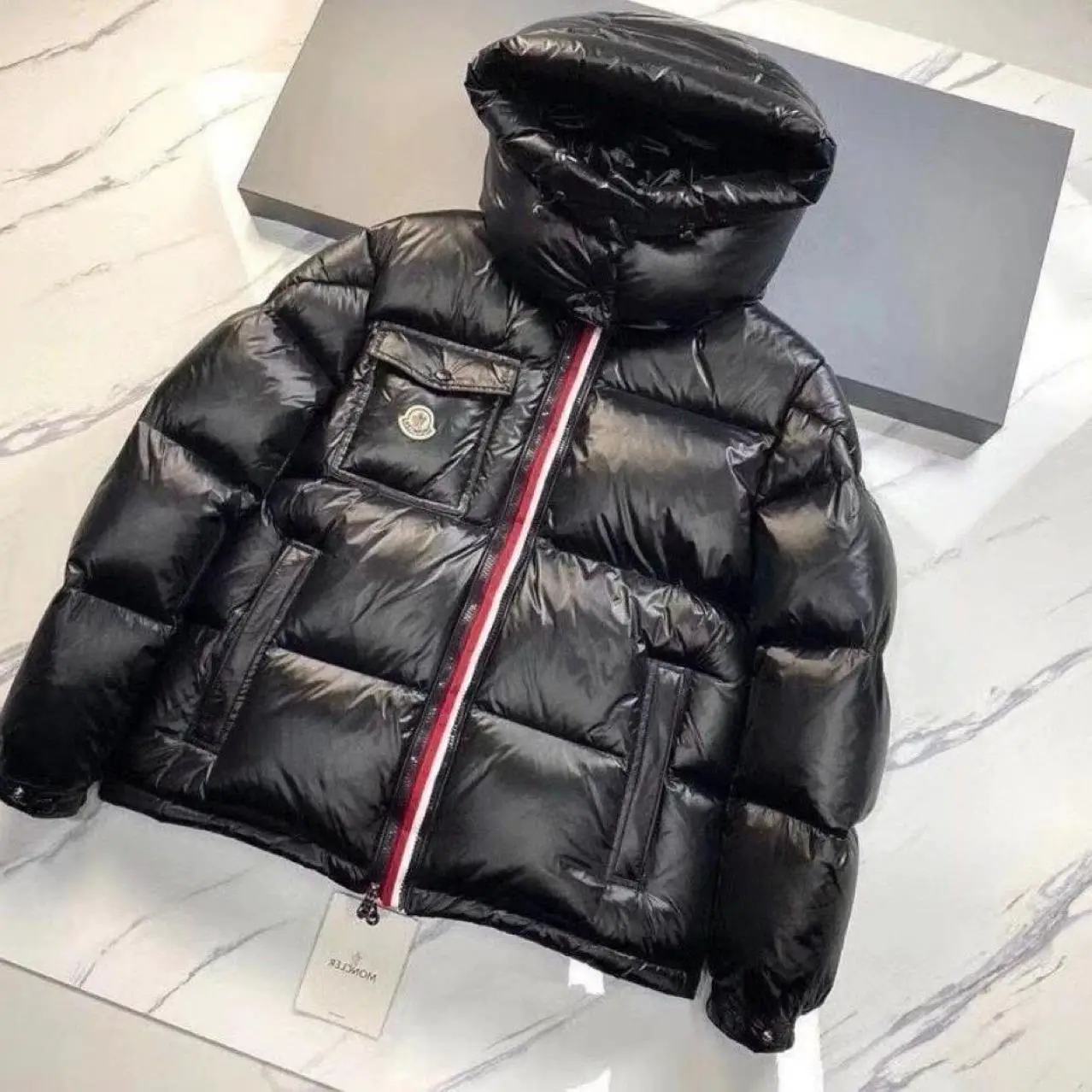 2023 winter new M family fashion down jacket men and women short detachable hooded white duck down bread down jacket