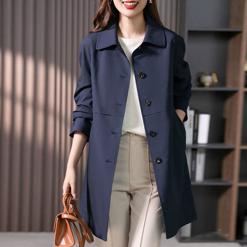 [Lint] Coat Women's Mid-length Spring and Autumn New Fashion Elegant Top Trenchcoat Coat Trendy