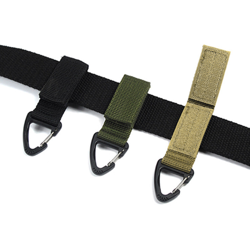 Outdoor Tactical Nylon Ribbon Backpack Hanging Buckle Single Point Triangle Buckle Multifunctional Climbing Buckle Tactical Accessories Keychain