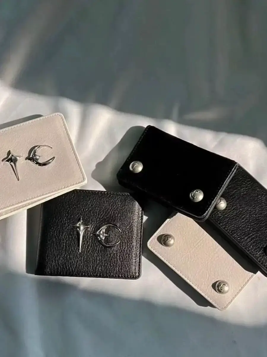 Thug Club Rock Wallet Metal Logo Custom Leather Bag Lychee Leather Niche Portable Wallet
