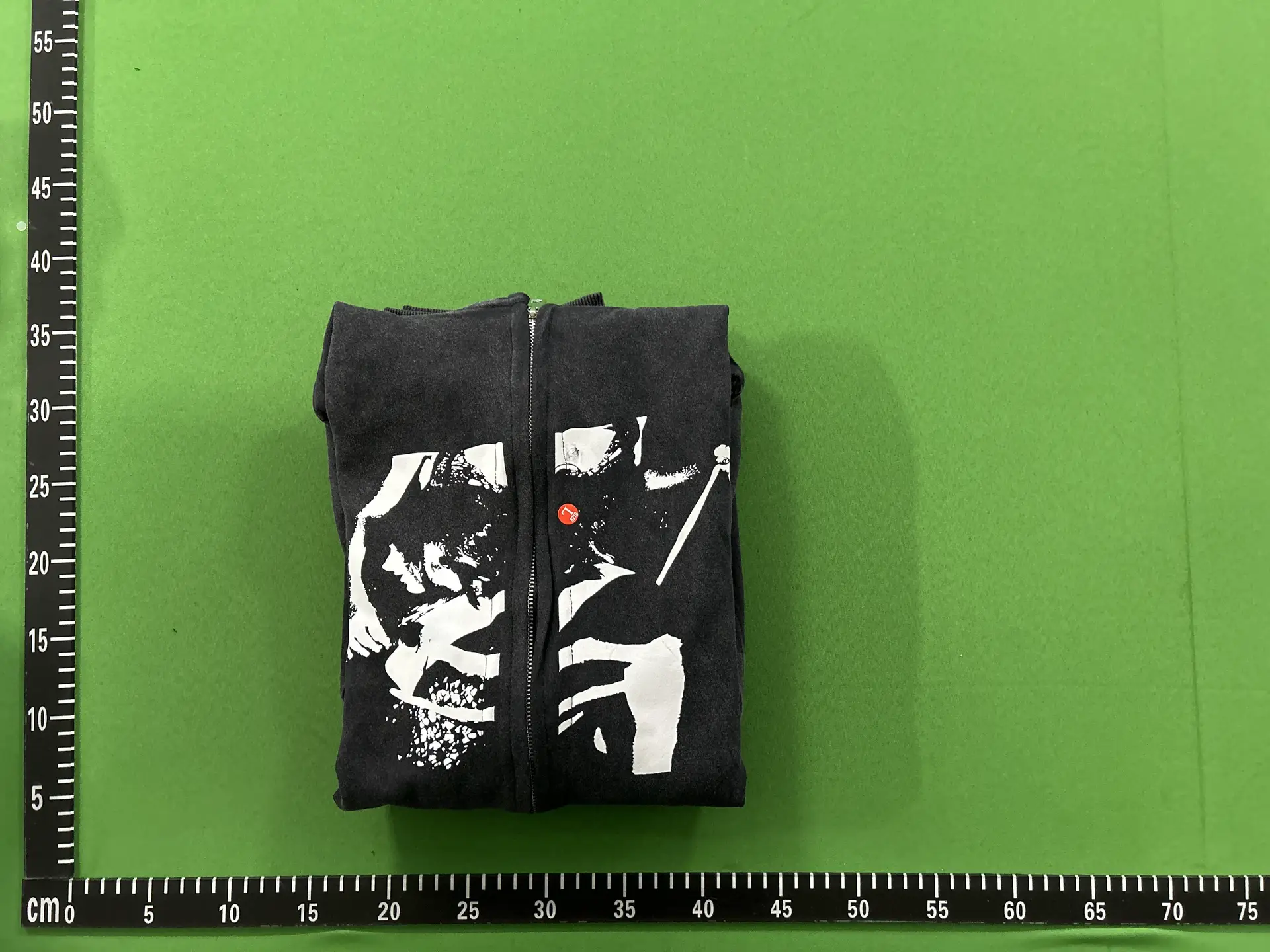 ERD graphic print zip-up hoodie black