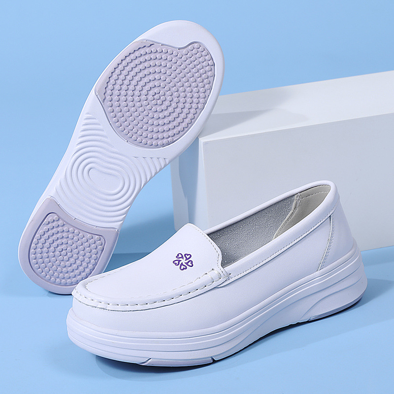 In Stock, Free Shipping, Nurse Shoes for Women, Summer Soft-Soled, Non-Slip, Breathable, Black Thick-Soled Work Shoes, Wholesale, Cross-Border Dropshipping