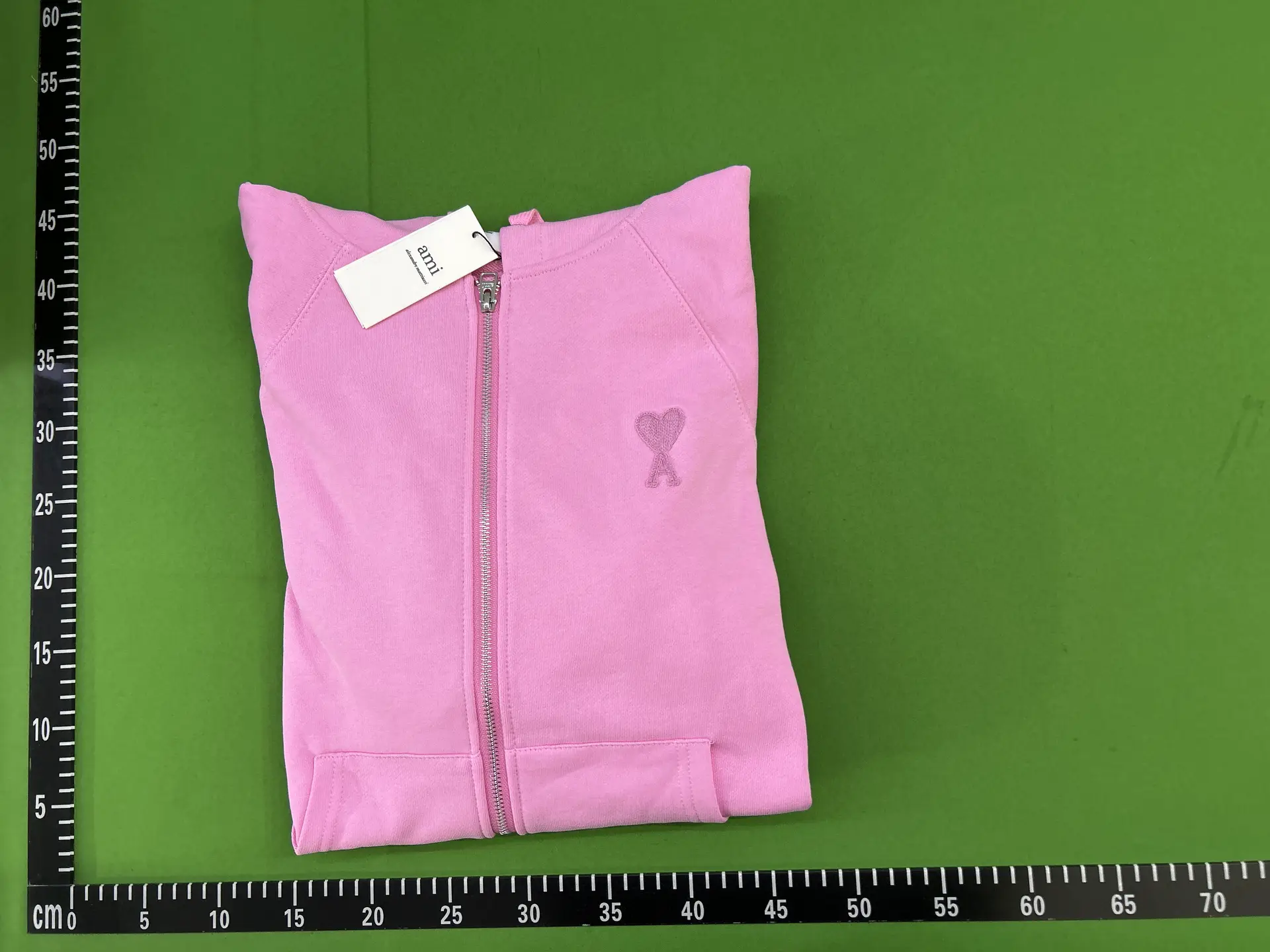 Ami Paris Ami de Coeur Zip Hoodie Pink