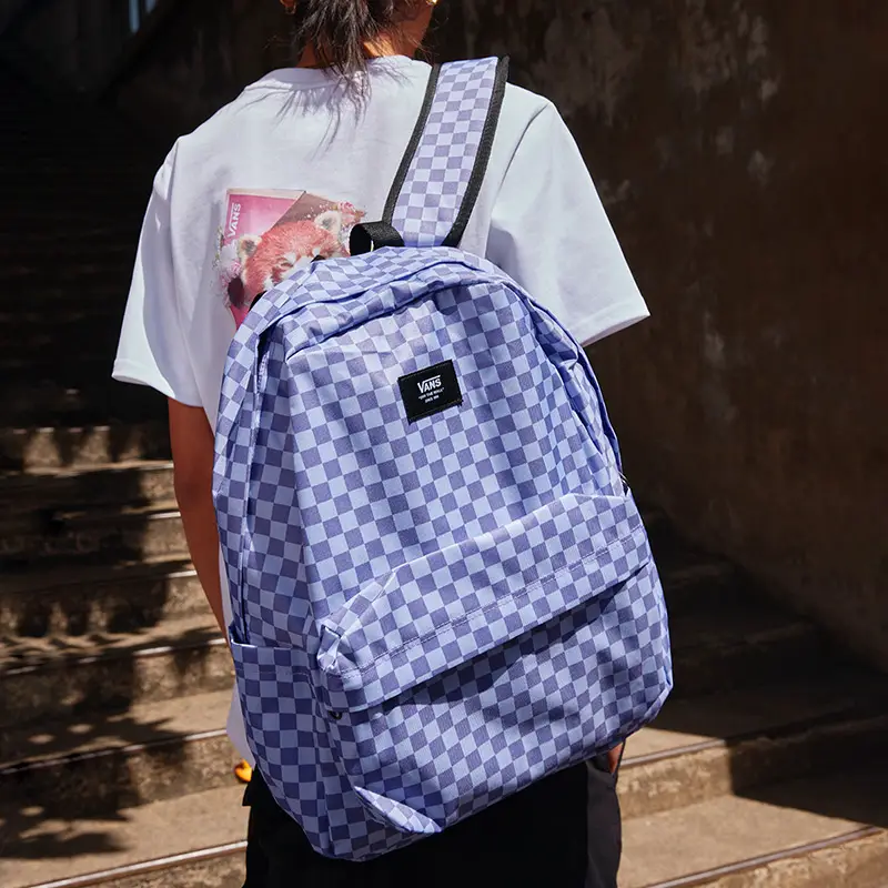 Vans Official Men's and Women's Couple Backpack Backpack Small Checkerboard Large Capacity School Bag