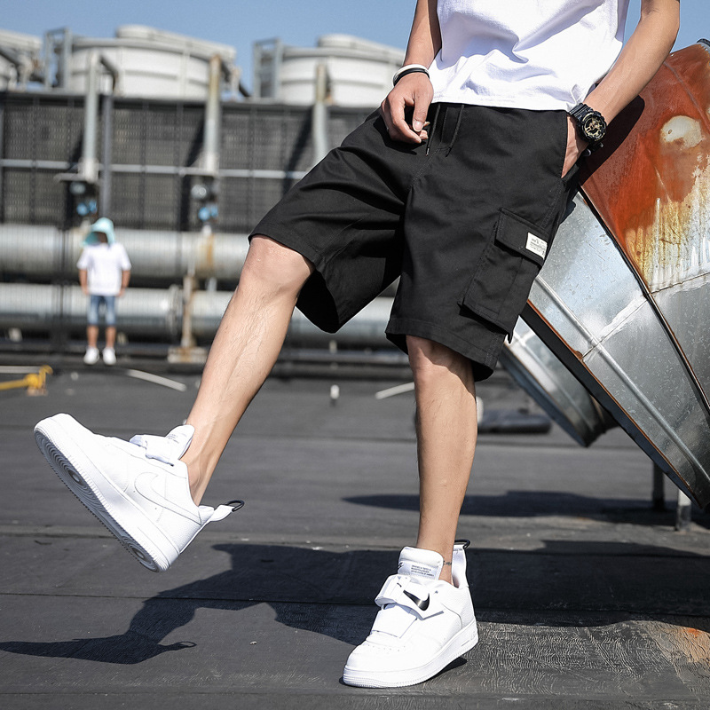 Workwear Shorts for Men and Women, Custom-Made, Summer Thin Style, Trendy Brand, Sports Casual, Plus-Size, Five-Point Beach Shorts for Big and Tall Individuals, Cross-Border
