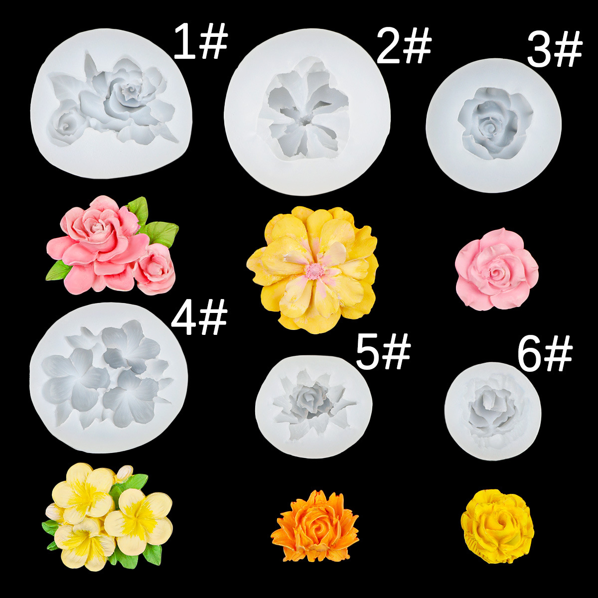 Gardenia Plumeria Silicone Mold Flower Set Handmade Chocolate Fondant Aromatherapy Plaster Candle Glue Mold