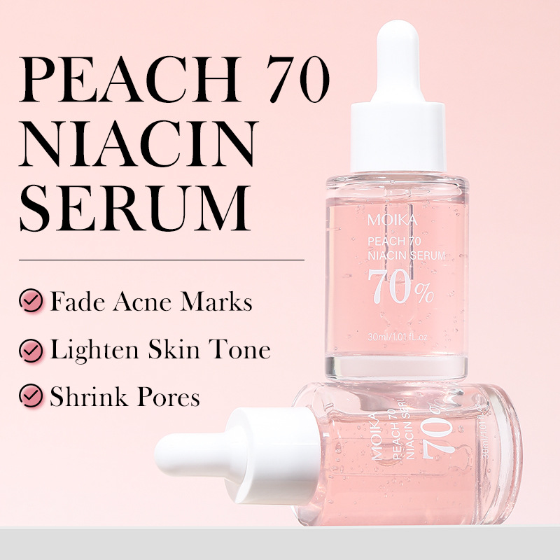 Pure English Version of Peach 70 Peach Niacinamide Essence Brightening and Moisturizing Facial Liquid Foreign Trade Cross-Border Export