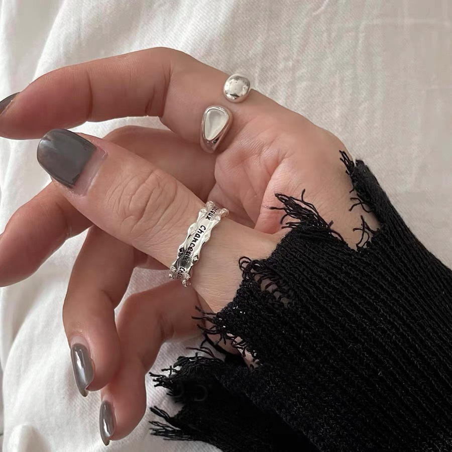 French-Style Lucky Ring for Women, Simple and Fashionable, Versatile, Unique Stackable Daily Open Ring, Trendy Niche Index Finger Ring