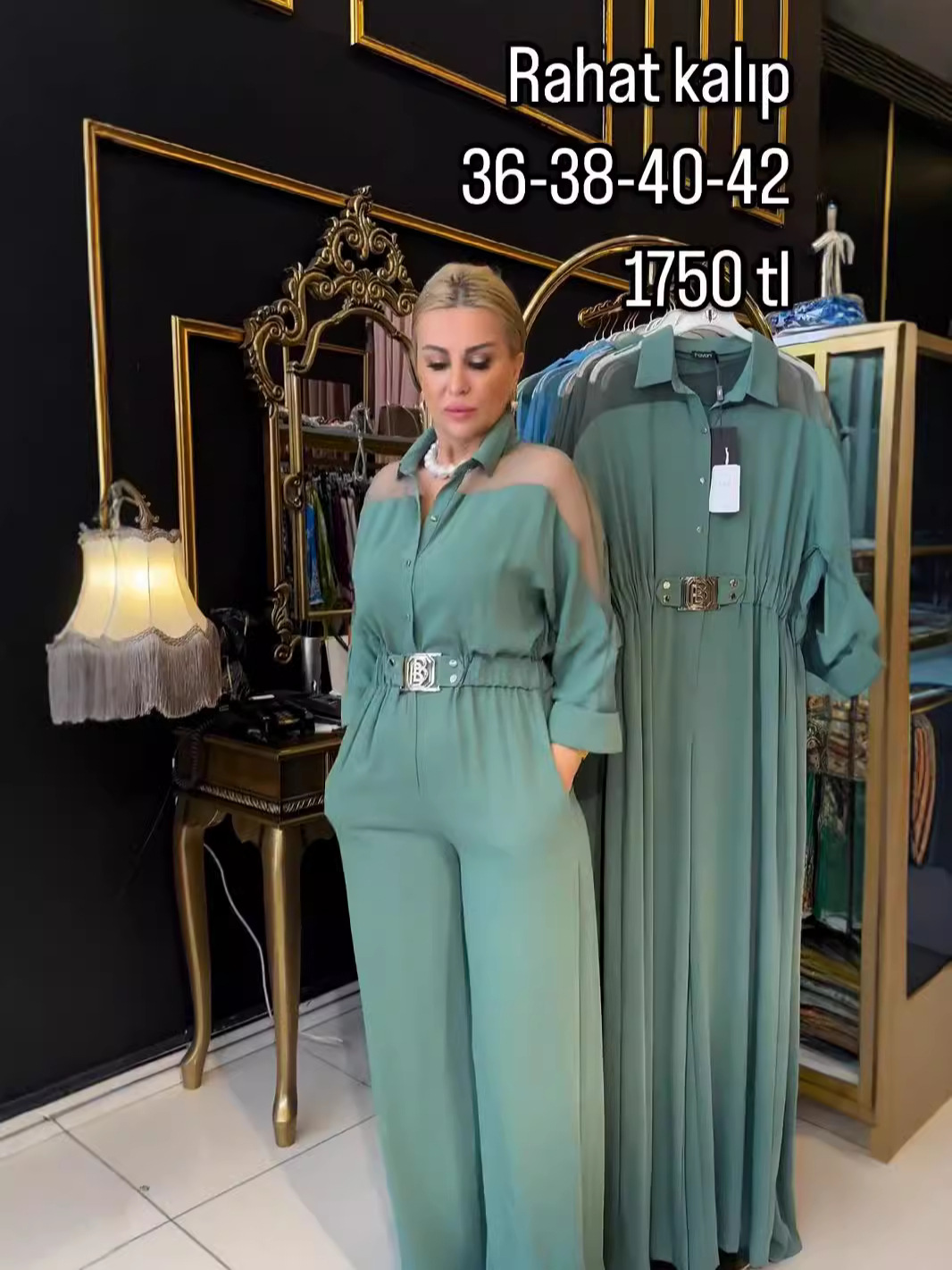 2024 Summer New European and American Amazon Square Collar Mesh Stitching Long-sleeved Rubber Waist-closed Pants Wide-leg Pants