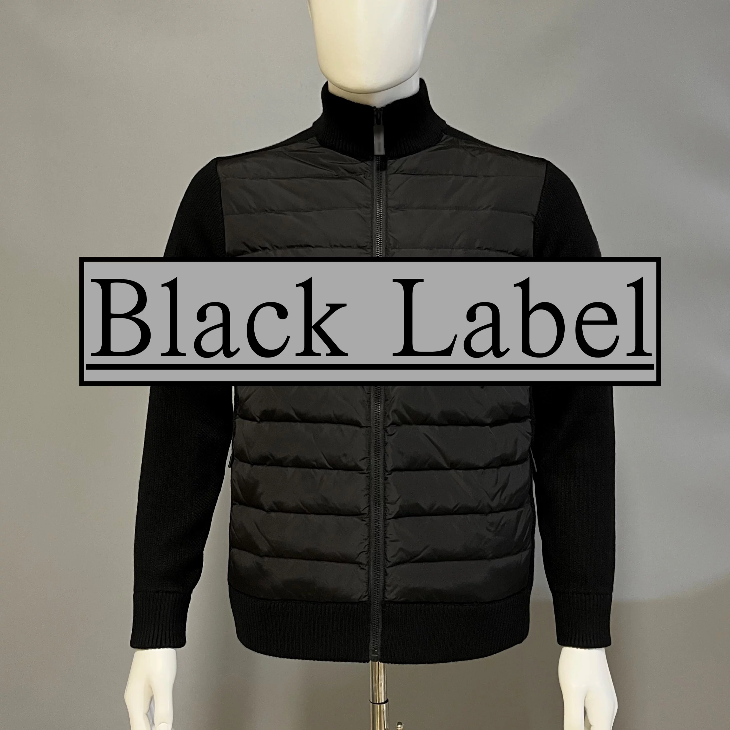 Black Label Hy Knitted down Patchwork Style