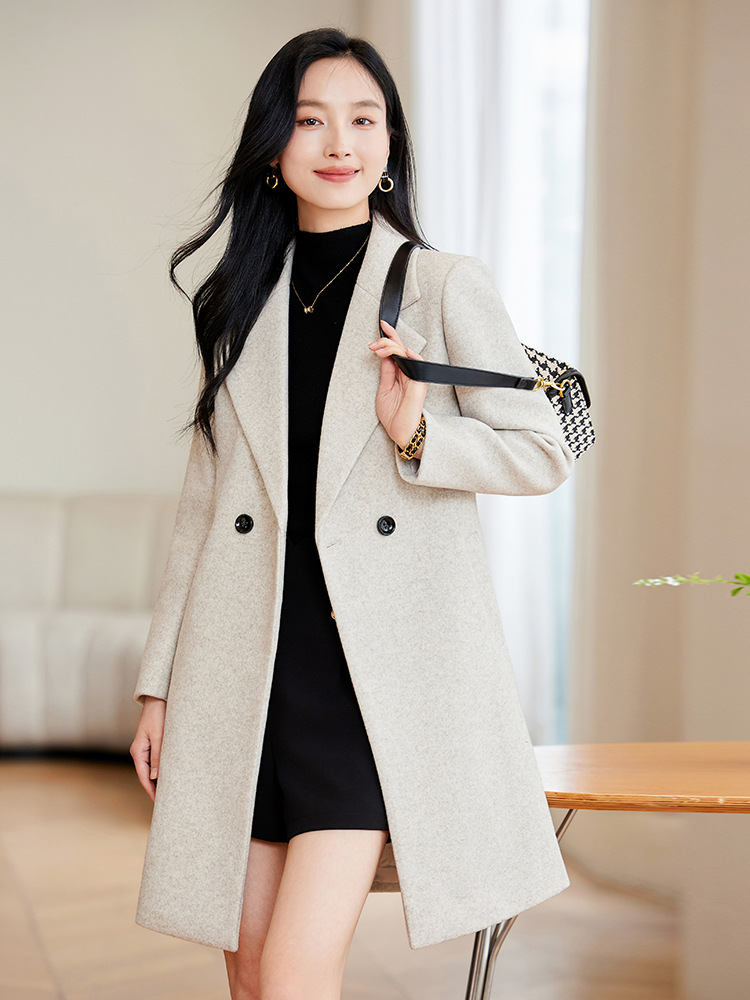Woolen coat women's new coat 2024 autumn and winter long plus size woolen cloth Korean version of loose woolen coat women