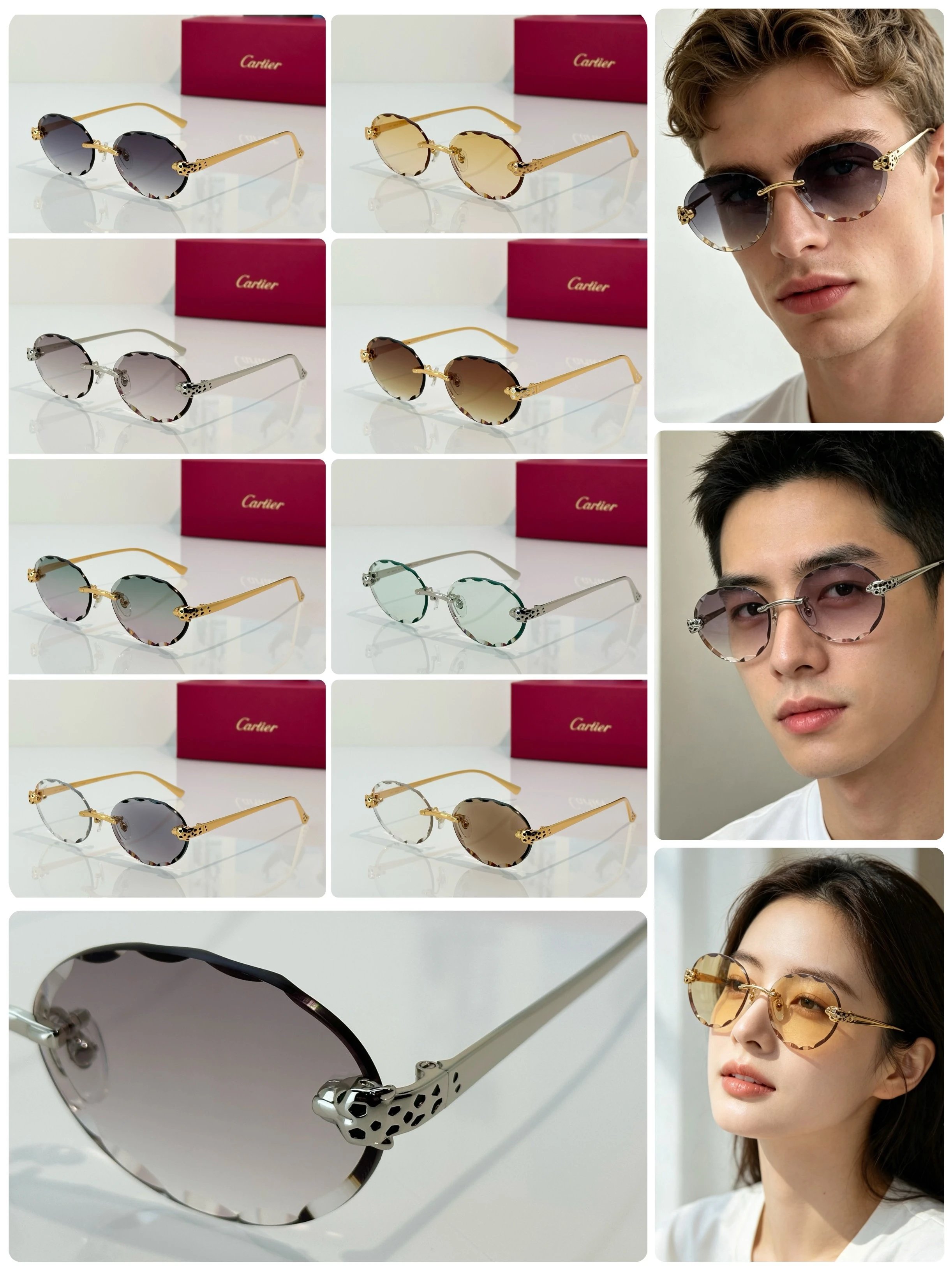 《原单》 Cartie*卡*新款太阳镜🕶️墨镜 变色镜片 Mod:CT7450S Size:59口17-143