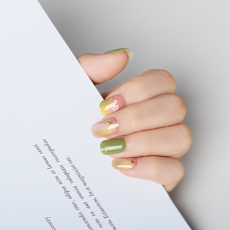 Cross-Border Platform Nail Phototherapy Stickers Uv Gel Nail Polish Stickers Semi-Cured Nail Stickers Full Coverage Semi-Cured Nail Patches