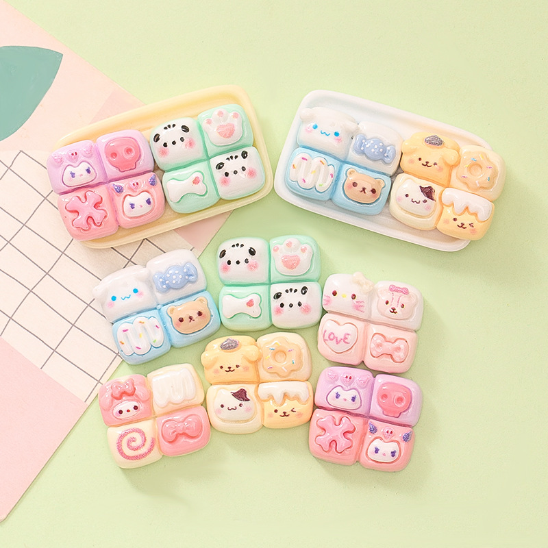 Cartoon Cat and Puppy Squeeze Bread DIY Cream Glue Kidsren's Toys Trendy Refrigerator Magnet Resin Ornaments