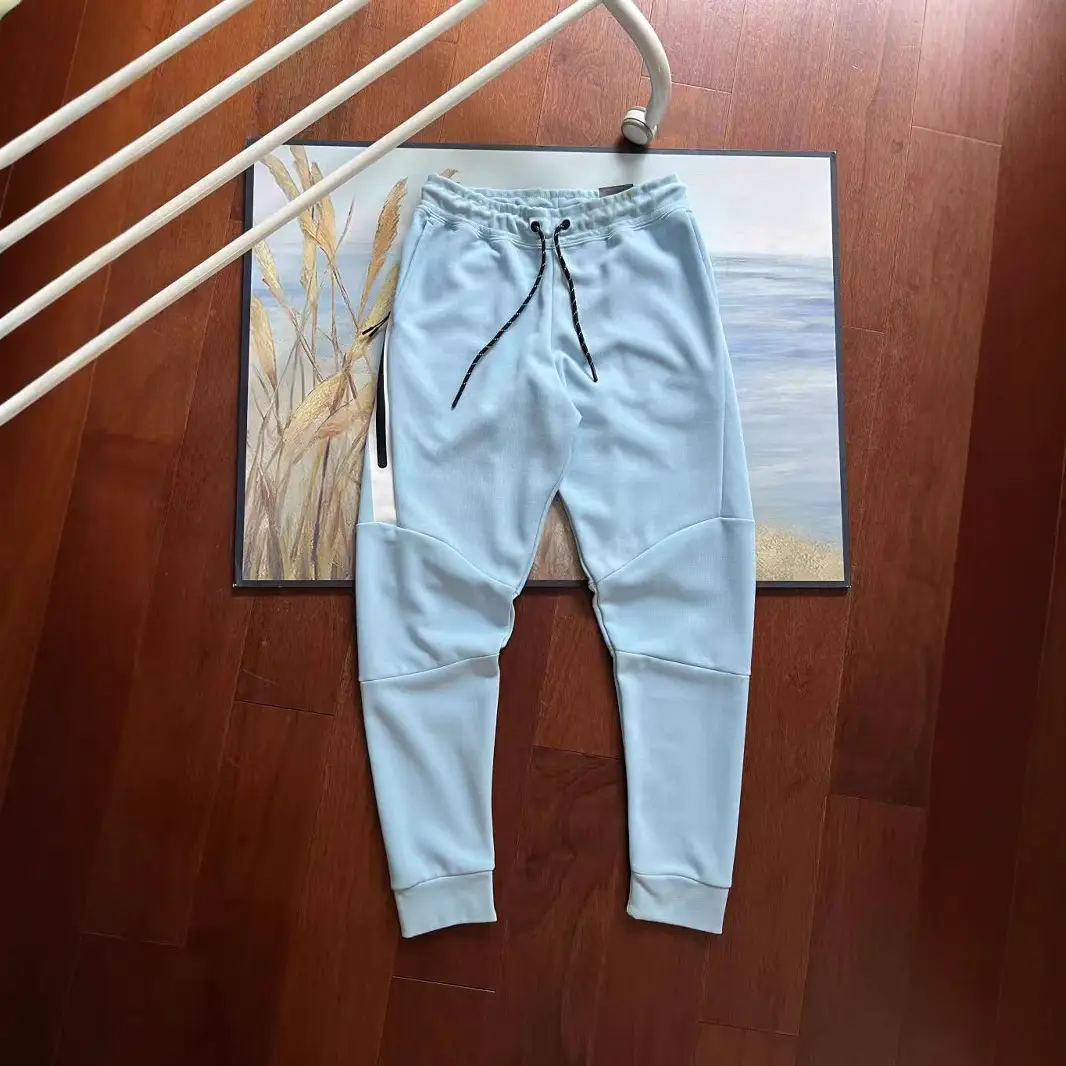 Men's new spring and fall splicing sweat pants air layer cotton sports casual pants small leg pants drawstring casual pants