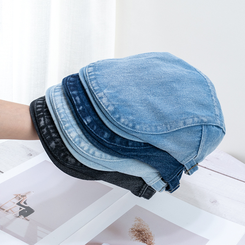 Denim cool denim style retro Denim forward hat Japanese style adjustable big head circumference fashionable all-match peaked cap trendy