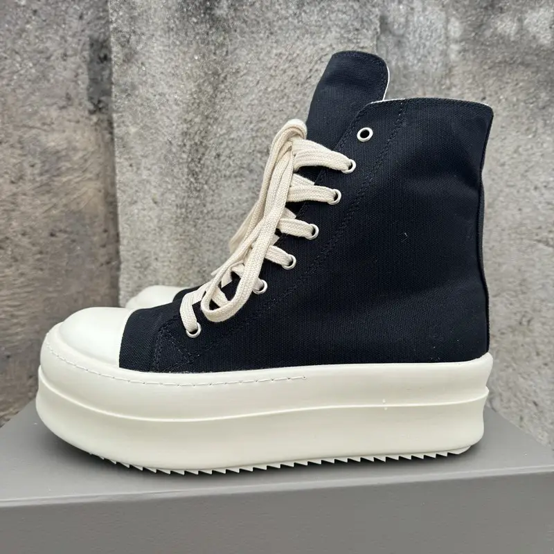 Ro thick-soled high-top canvas shoes men street dance shoes heightened casual board shoes female four seasons with short boots couple trend models