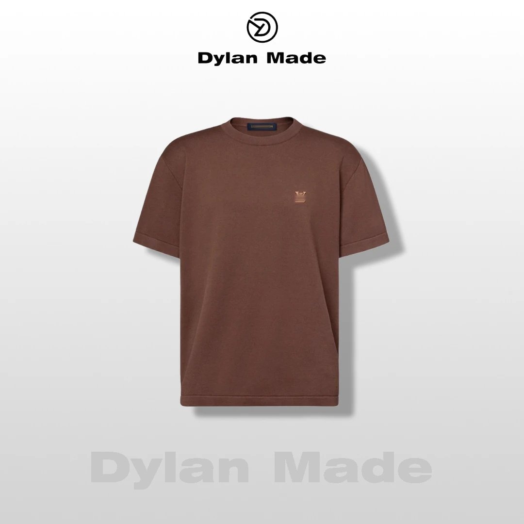 dylan【现货释放】26SS毛织徽标短袖（棕色第一批现货）