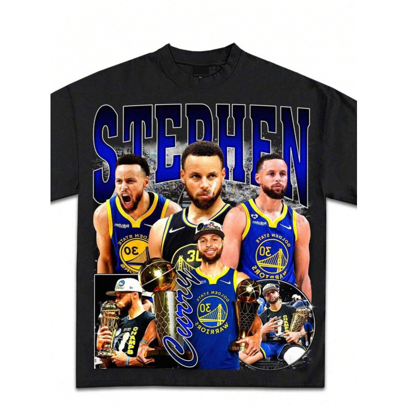 Pure Cotton Cross-Border European Size 2026 Curry Icon Edition Graphic T-Shirts 1