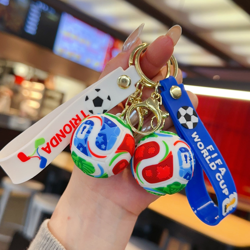Creative World Cup Football Keychain Cartoon Car Doll Keychain Universal for Women Backpack Pendant Gift Wholesale