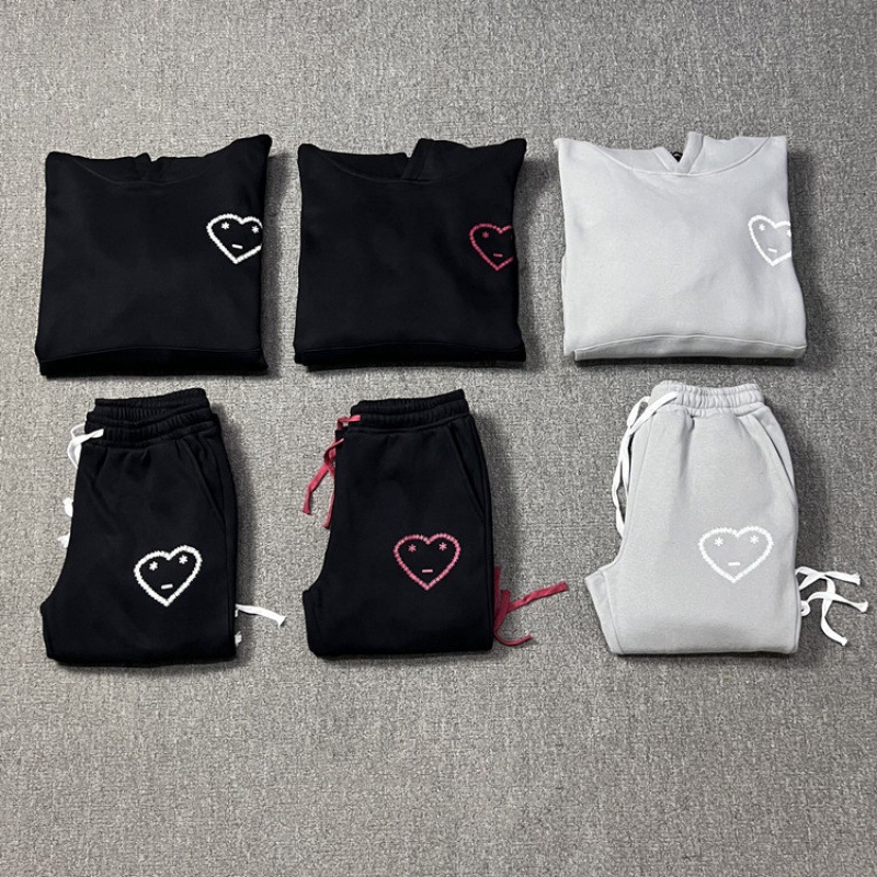 Carsicko Love Sports suit 360g fleece-lined Fabric Sweat Pants Winter European and American Hip Hop Fashion