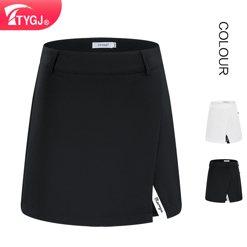 TTYGJ Golf Short Skirt Women's Half-length Skirt Badminton Anti-running Slit Skirt