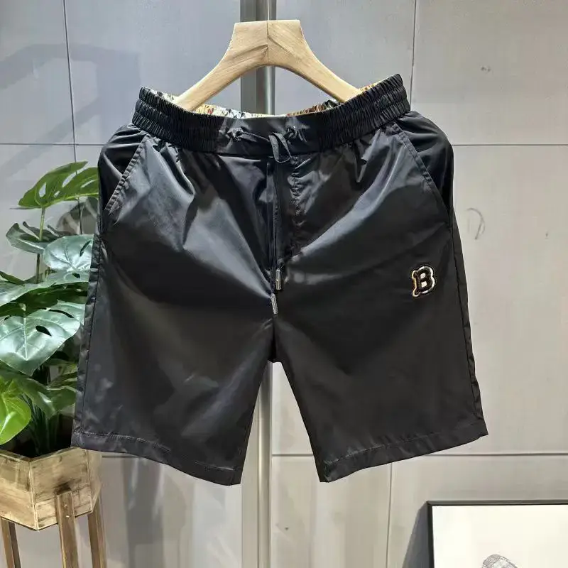 Summer Thin Embroidered Men's Shorts Trendy Quick-drying Five-point Casual Pants Fashionable Slim-fit Loose Breathable Beach Pants