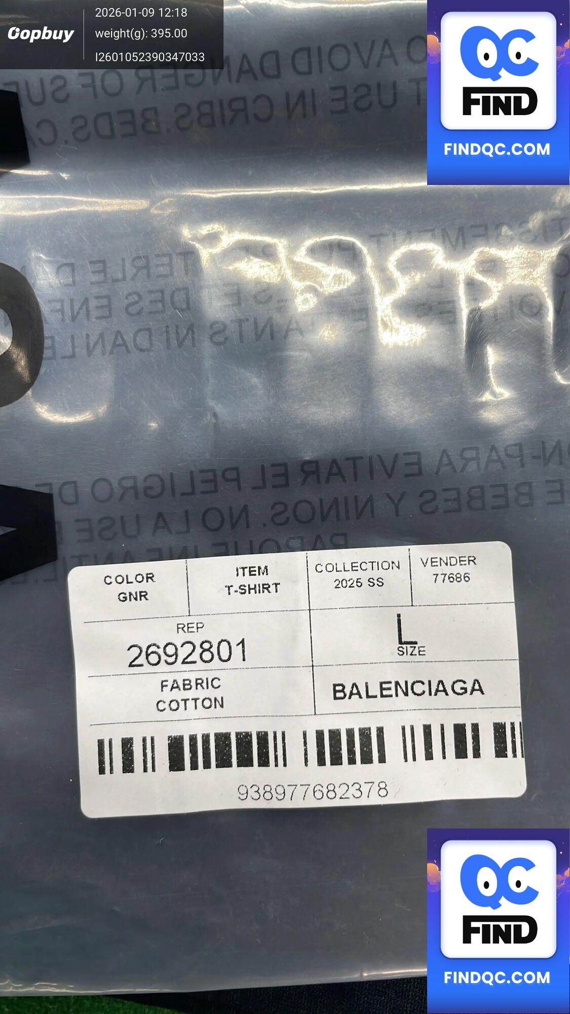 Balenciaga Black T-Shirt QC
