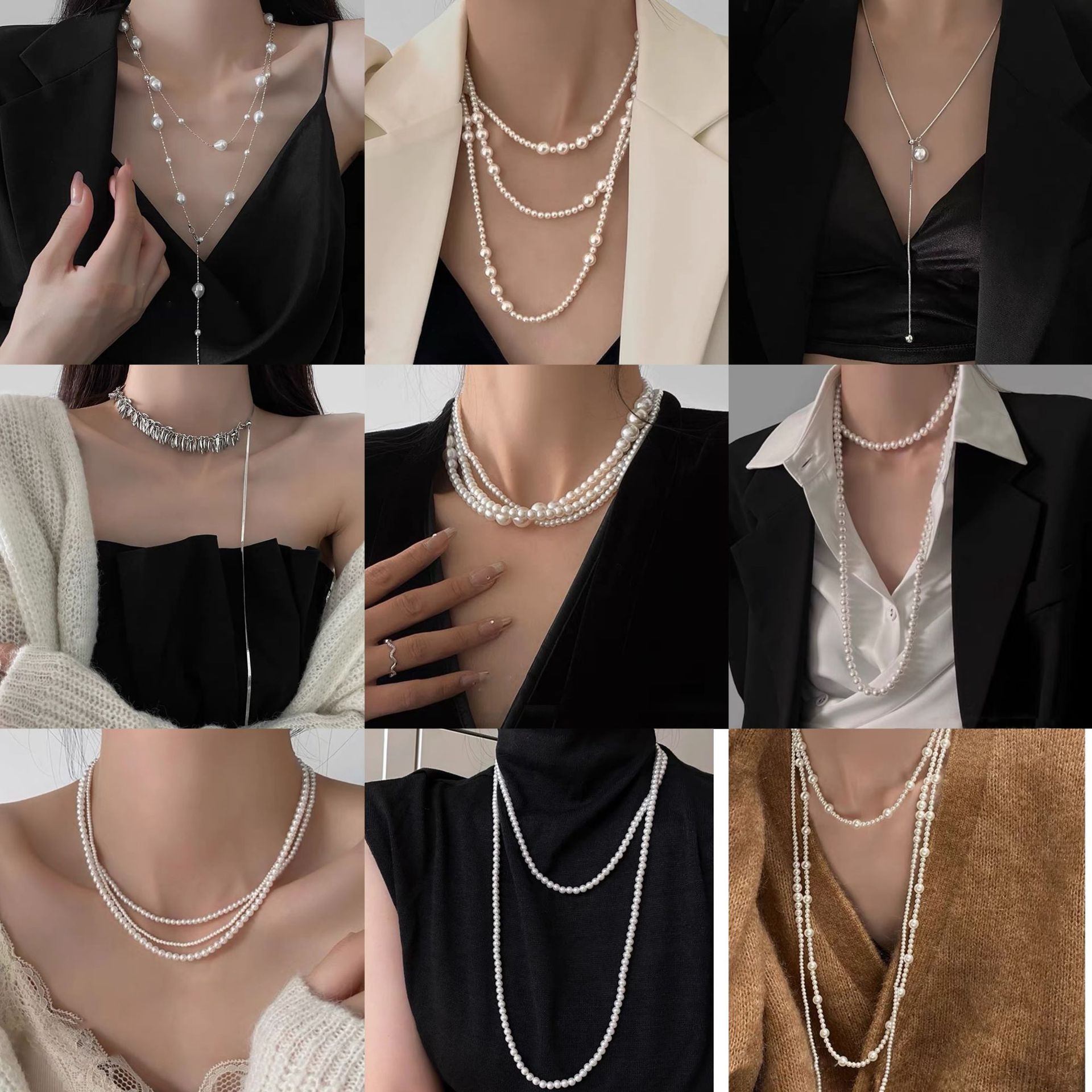 Irregular Long Pearl Necklace French Light Luxury Elegant Woolen Chain Niche Simple High-end Necklace Wholesale Women