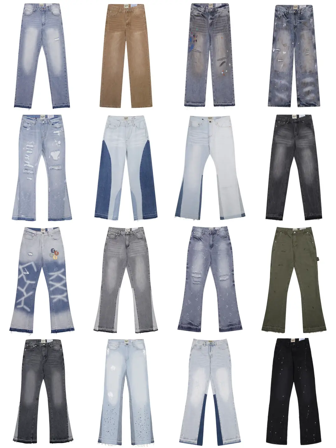 American Style Gallery Dept Vintage Jeans Men's Loose Straight Wide-Leg ins High Street Long Pants Women's