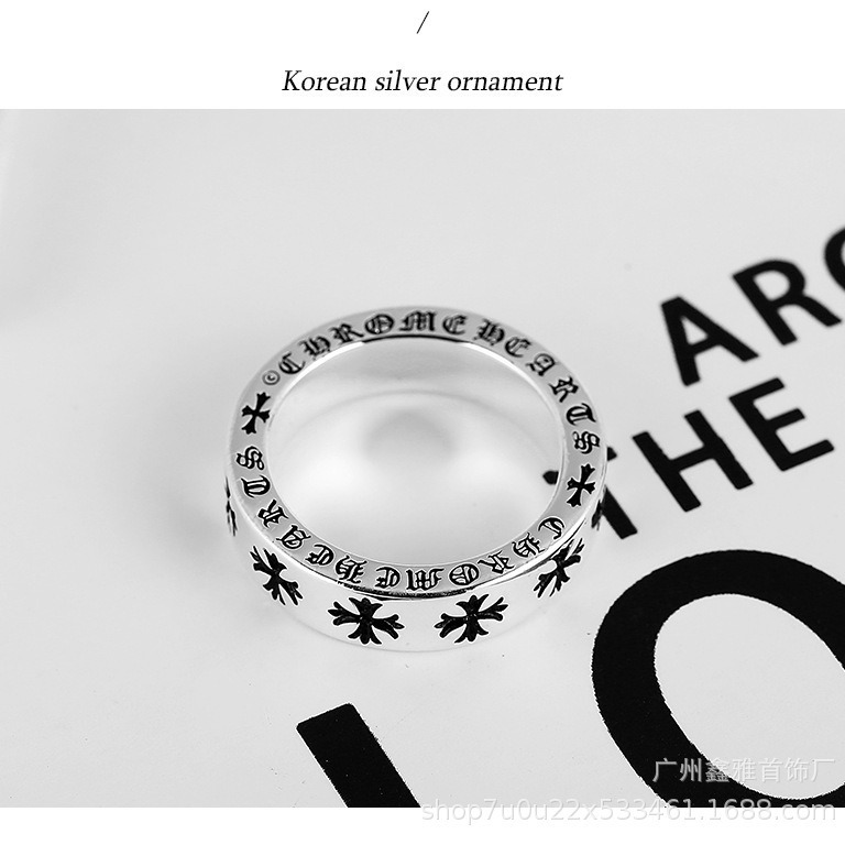 Croix cruciferous Eternal Ring for male and female students couples 925 standard pair ring net red with high version retro